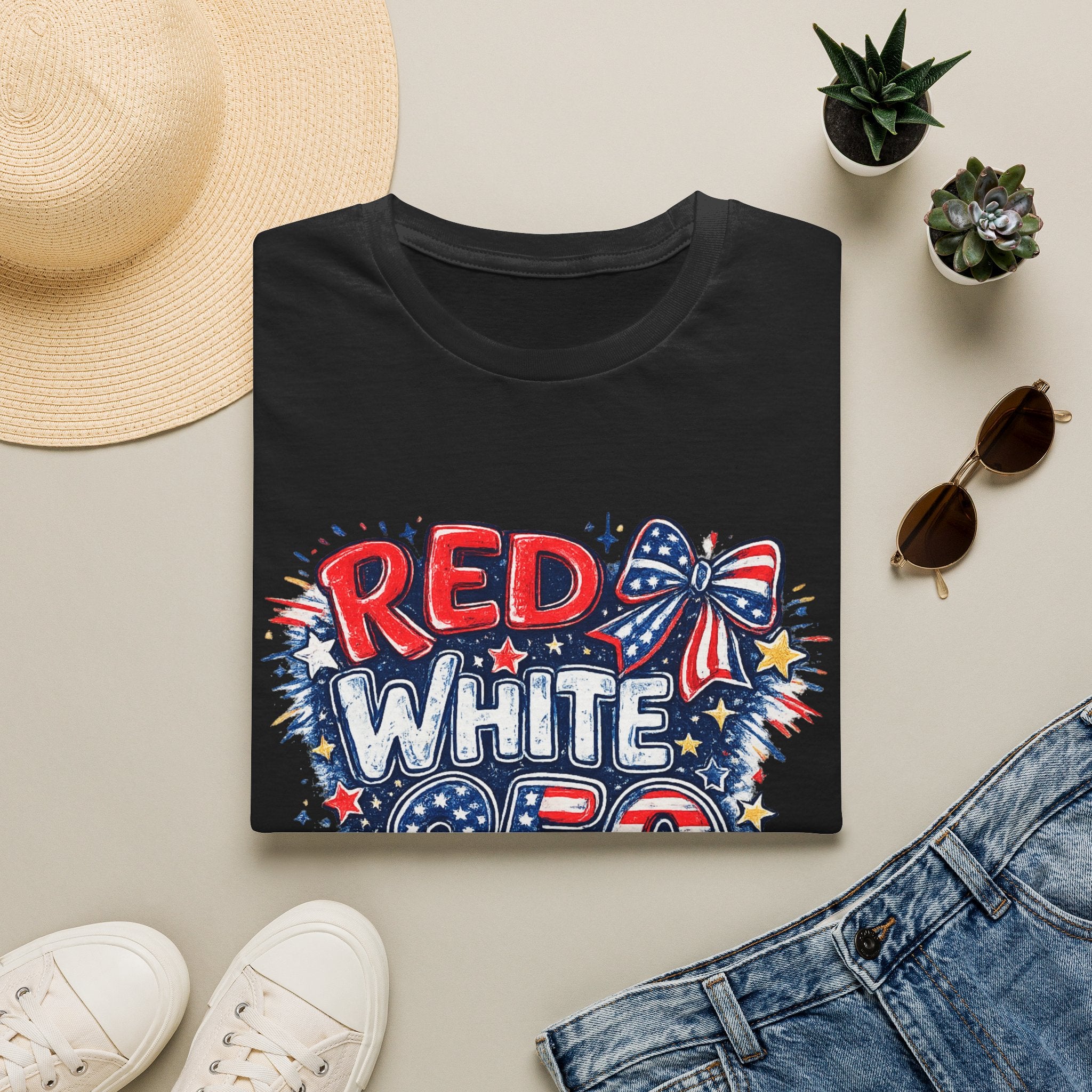 Red White & 250 Patriotic T-Shirt — Fourth of July USA Celebration Tee