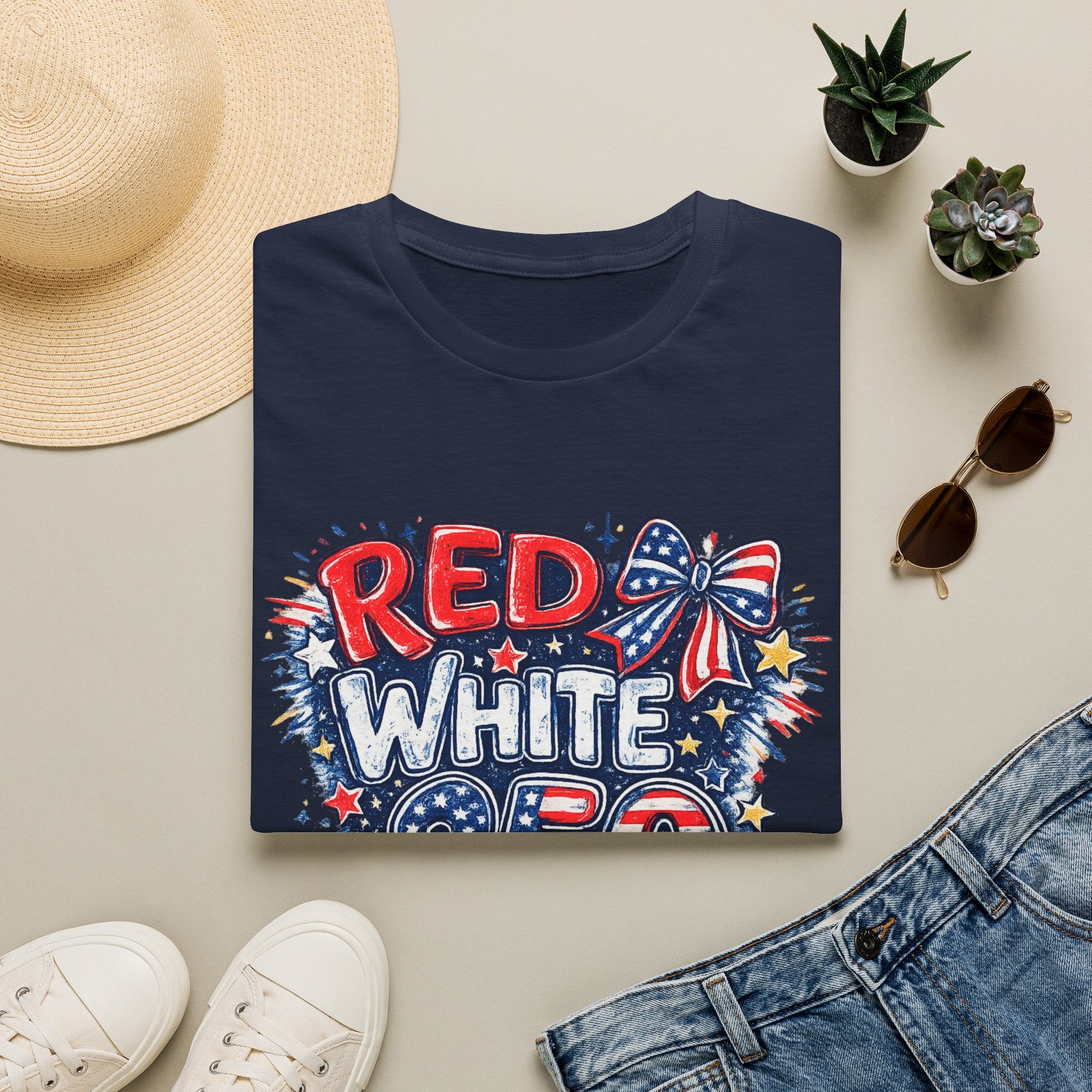 Red White & 250 Patriotic T-Shirt — Fourth of July USA Celebration Tee