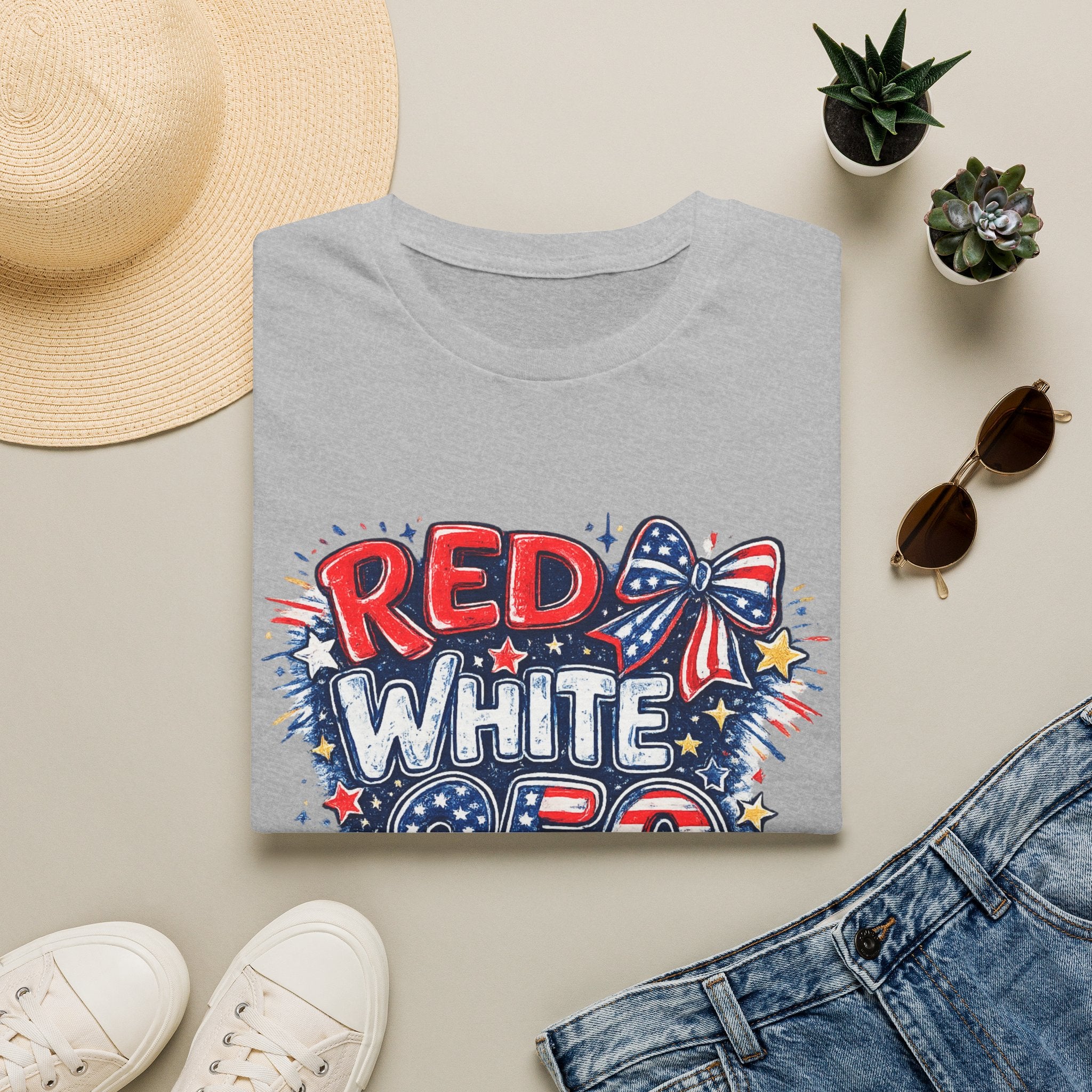 Red White & 250 Patriotic T-Shirt — Fourth of July USA Celebration Tee