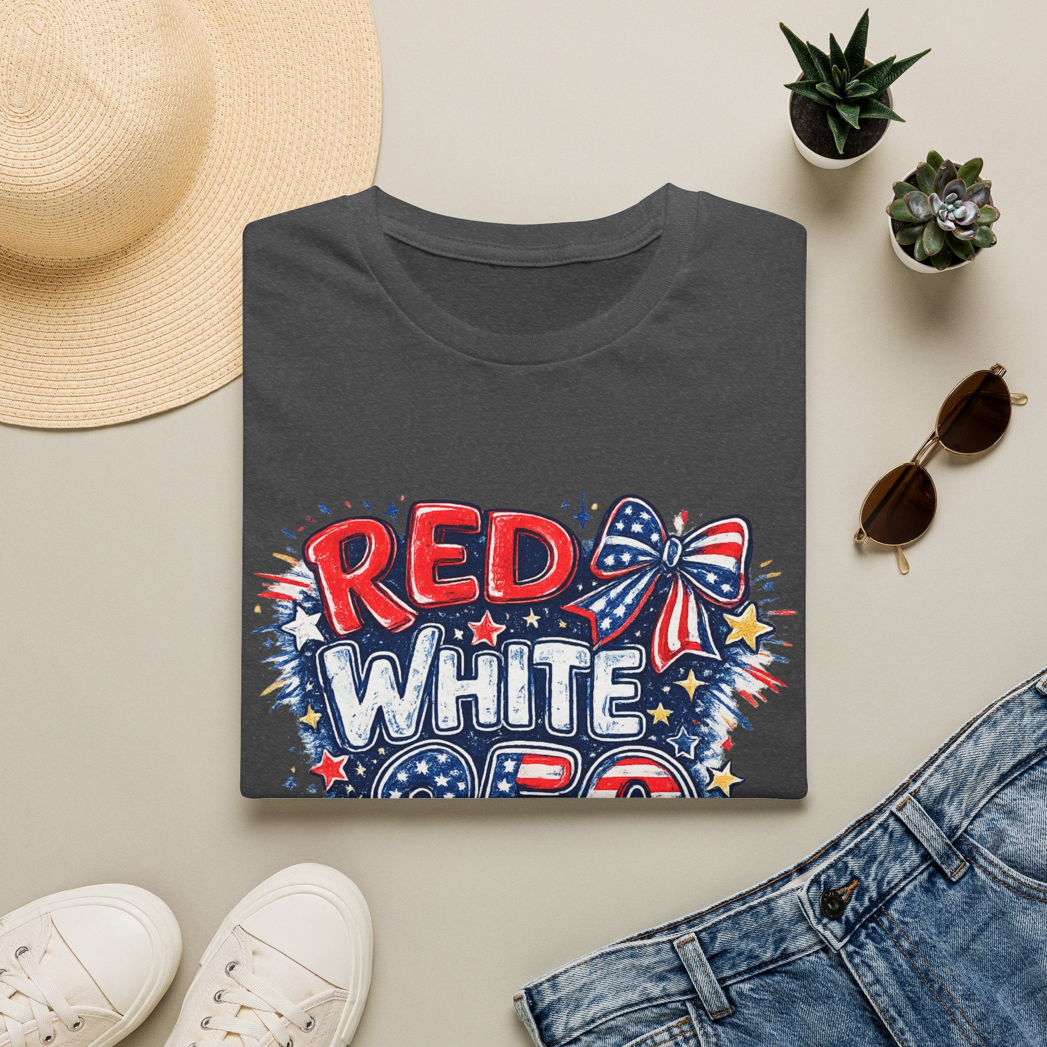 Red White & 250 Patriotic T-Shirt — Fourth of July USA Celebration Tee