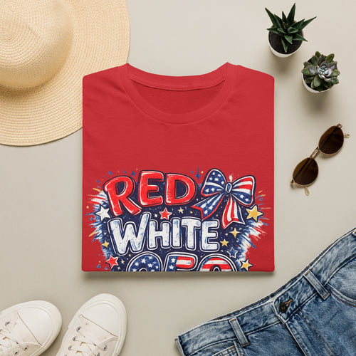 Red White & 250 Patriotic T-Shirt — Fourth of July USA Celebration Tee